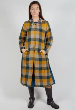 Eka Coats^Wool Brock Coat in Mustard Multicolour