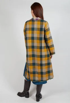 Eka Coats^Wool Brock Coat in Mustard Multicolour