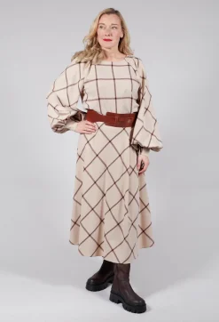 Beatrice B Skirts^Wool Flannel Skirt in Beige Check