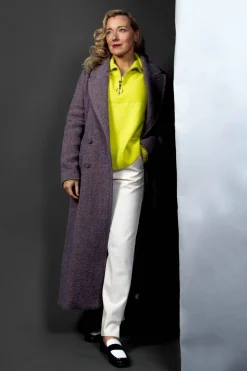 Beatrice B Jumpers^Wool Knitted Stripe Vest in Violet