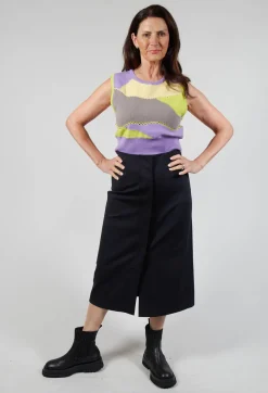 Beatrice B Jumpers^Wool Knitted Stripe Vest in Violet