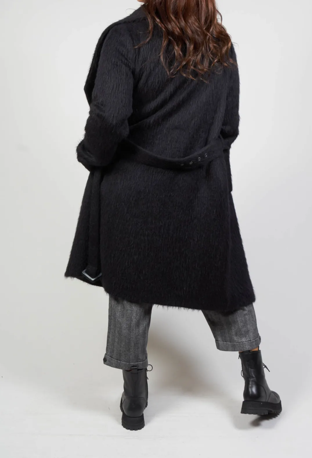 Malloni Coats^Wool Mix Coat in Nero