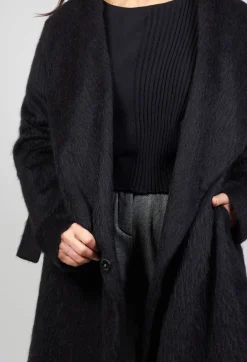 Malloni Coats^Wool Mix Coat in Nero