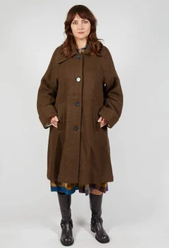 SOH Coats^Wool Overcoat in Brown
