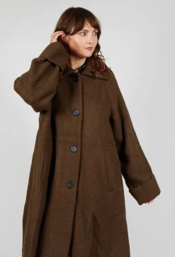 SOH Coats^Wool Overcoat in Brown