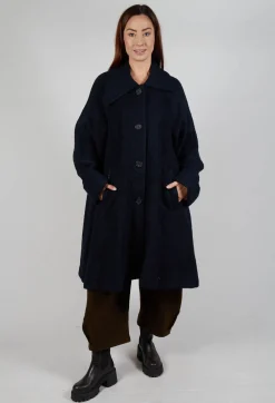 SOH Coats^Wool Overcoat in Navy