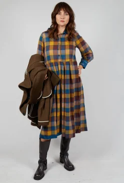 Eka Dresses^Wool Raven Dress in Yellow Check