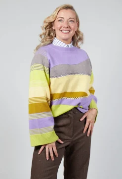 Beatrice B Jumpers^Wool Striped Jumper in Violet