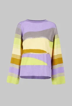 Beatrice B Jumpers^Wool Striped Jumper in Violet