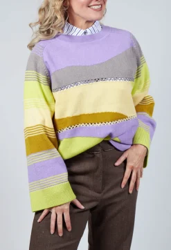 Beatrice B Jumpers^Wool Striped Jumper in Violet