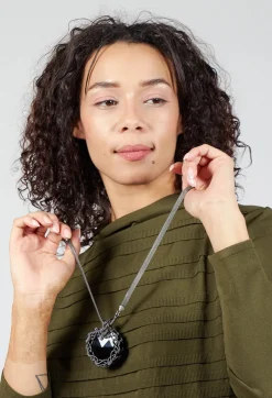 Einika Necklaces^Woven Pendant Necklace in Grey
