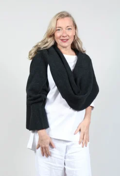 Isabel Benenato Scarves^Wrap Around Scarf with Sleeve in Graphite