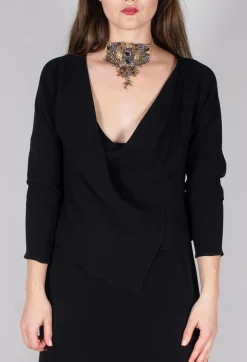 T.ba Tops^Wrap Blouse in Black