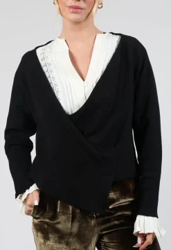T.ba Tops^Wrap Blouse in Black