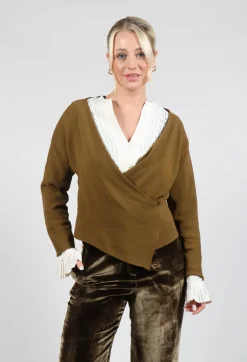 T.ba Tops^Wrap Blouse in Brown