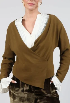 T.ba Tops^Wrap Blouse in Brown