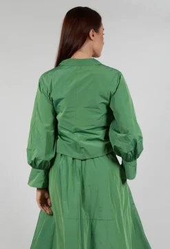 Les Filles d'Ailleurs Tops^Wrap Over Top in Apple Green