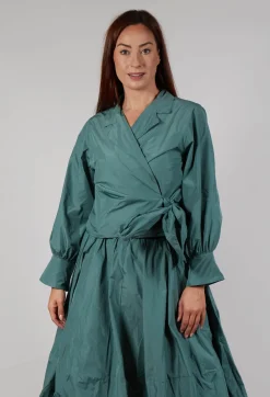 Les Filles d'Ailleurs Tops^Wrap Over Top in Sage Green
