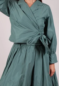 Les Filles d'Ailleurs Tops^Wrap Over Top in Sage Green