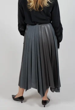 Sfizio Skirts^Wrap Pleated Skirt in Dark Grey