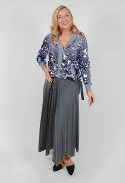 Sfizio Skirts^Wrap Pleated Skirt in Dark Grey