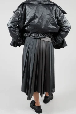 Sfizio Skirts^Wrap Pleated Skirt in Dark Grey