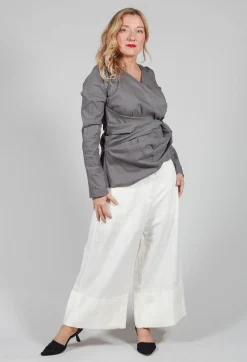 Malloni Tops^Wrap Style Top in Acciaio