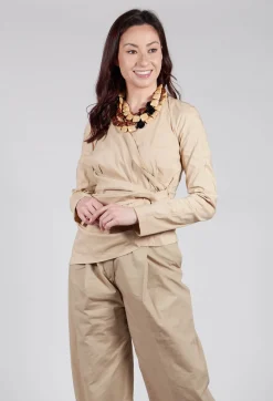 Malloni Tops^Wrap Style Top in Beige