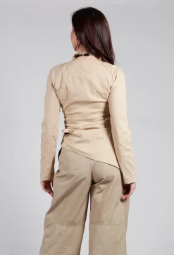 Malloni Tops^Wrap Style Top in Beige