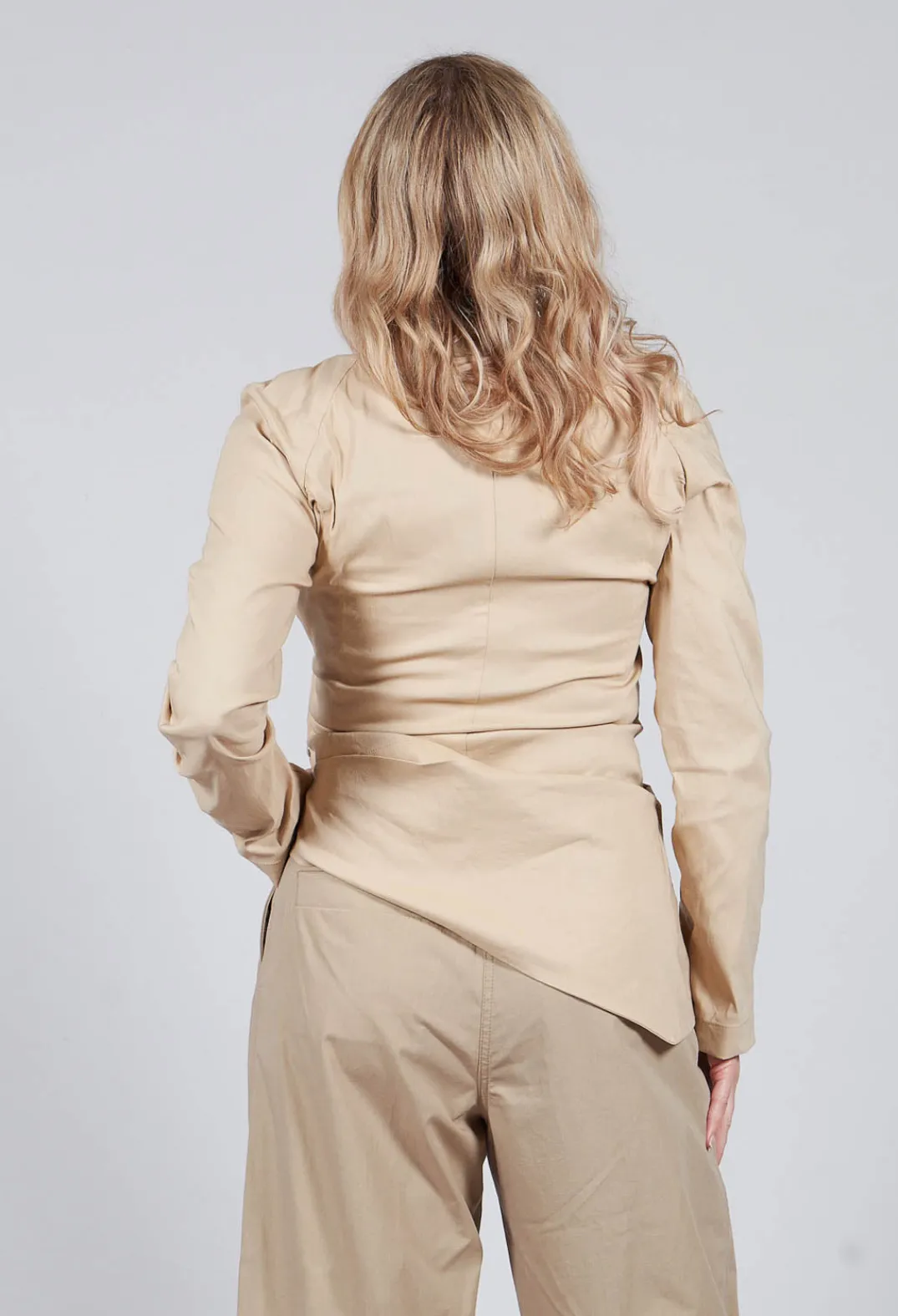 Malloni Tops^Wrap Style Top in Beige