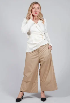 Malloni Tops^Wrap Style Top in Osso