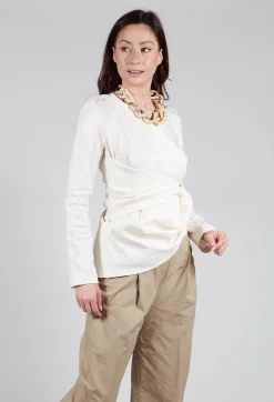 Malloni Tops^Wrap Style Top in Osso
