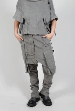 Rundholz Dip Trousers^Wrinkled Drop Crotch Trousers in Pencil Cloud