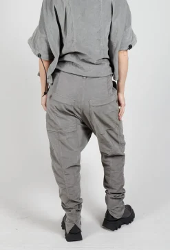 Rundholz Dip Trousers^Wrinkled Drop Crotch Trousers in Pencil Cloud
