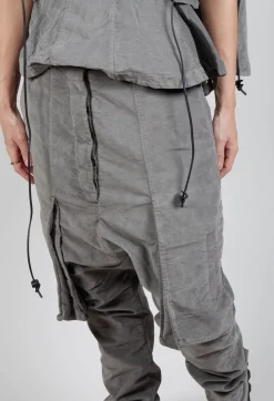 Rundholz Dip Trousers^Wrinkled Drop Crotch Trousers in Pencil Cloud