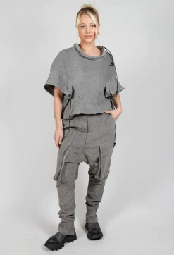 Rundholz Dip Trousers^Wrinkled Drop Crotch Trousers in Pencil Cloud