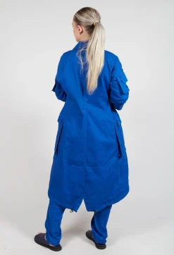 Rundholz Dip Coats^Wrinkled Long Sleeves and Point Collar Coat in Royal