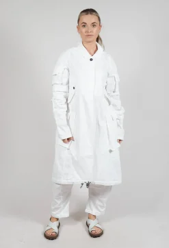 Rundholz Dip Coats^Wrinkled Long Sleeves and Point Collar Coat in Semi Bleach