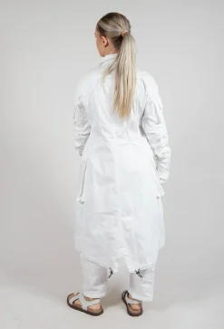 Rundholz Dip Coats^Wrinkled Long Sleeves and Point Collar Coat in Semi Bleach