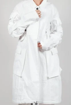 Rundholz Dip Coats^Wrinkled Long Sleeves and Point Collar Coat in Semi Bleach