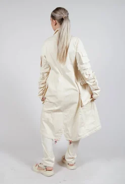 Rundholz Dip Coats^Wrinkled Long Sleeves and Point Collar Coat in Greige
