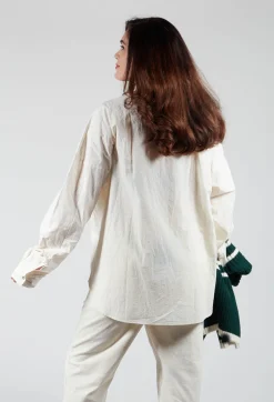 Album Di Famiglia Shirts & Blouses^Wrinkled Unisex Collar Shirt in Natural