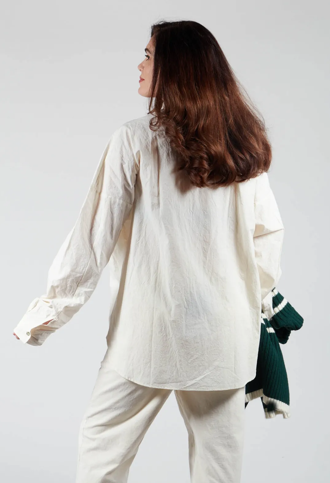 Album Di Famiglia Shirts & Blouses^Wrinkled Unisex Collar Shirt in Natural