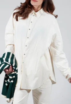 Album Di Famiglia Shirts & Blouses^Wrinkled Unisex Collar Shirt in Natural
