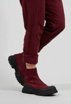 Lofina Boots^Zip Front Ankle Boots in London Bordeaux