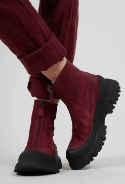 Lofina Boots^Zip Front Ankle Boots in London Bordeaux