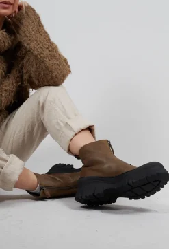 Lofina Boots^Zip Front Ankle Boots in Gasoline Barbados