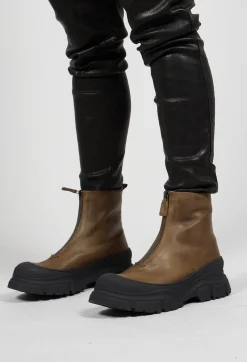 Lofina Boots^Zip Front Ankle Boots in Gasoline Barbados