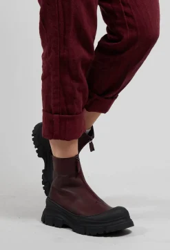 Lofina Boots^Zip Front Ankle Boots in Gasoline Lagrain