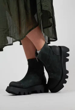 Lofina Boots^Zip Front Ankle Boots with Cleated Sole in London Amazzonia